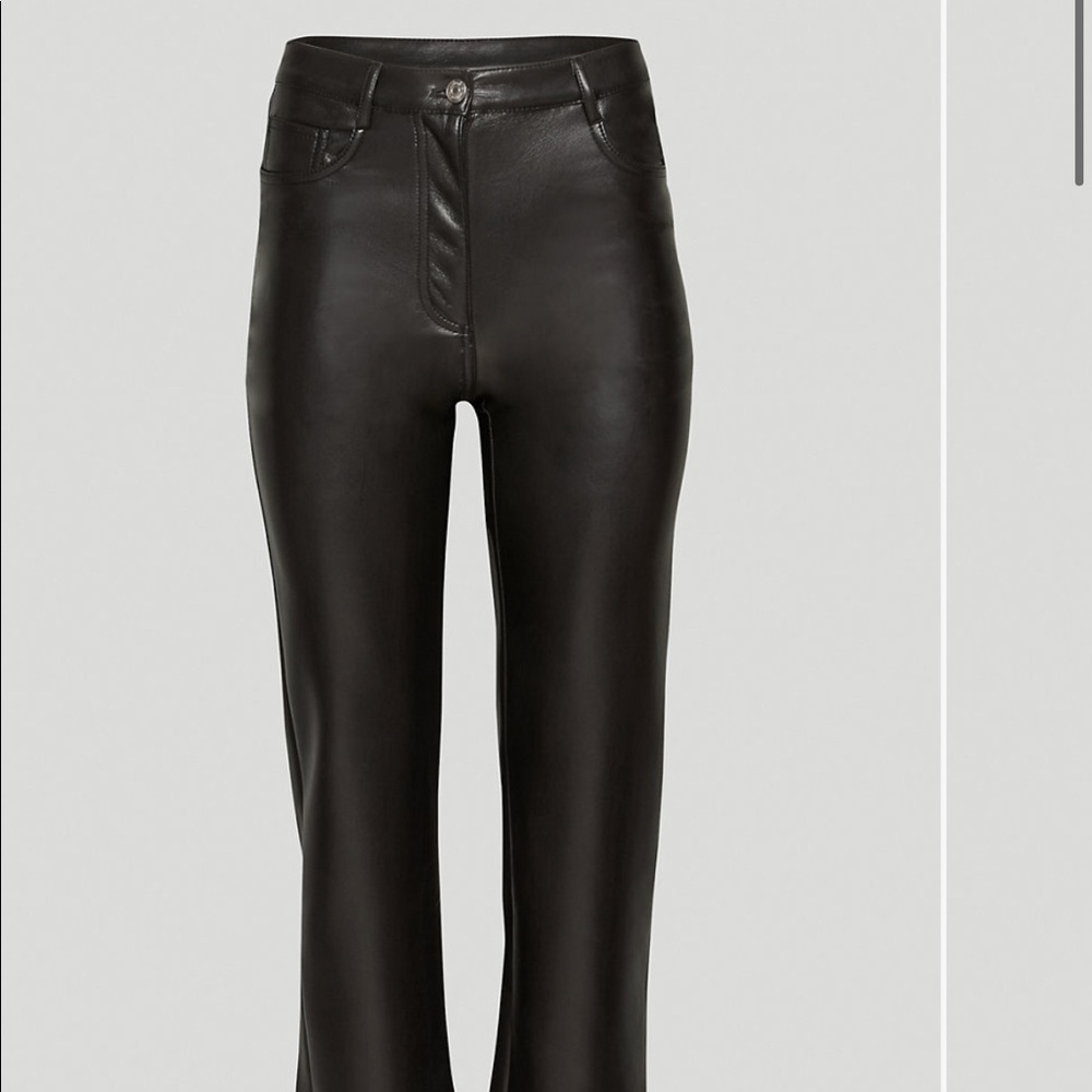 MELINA Aritzia black crop vegan leather pants